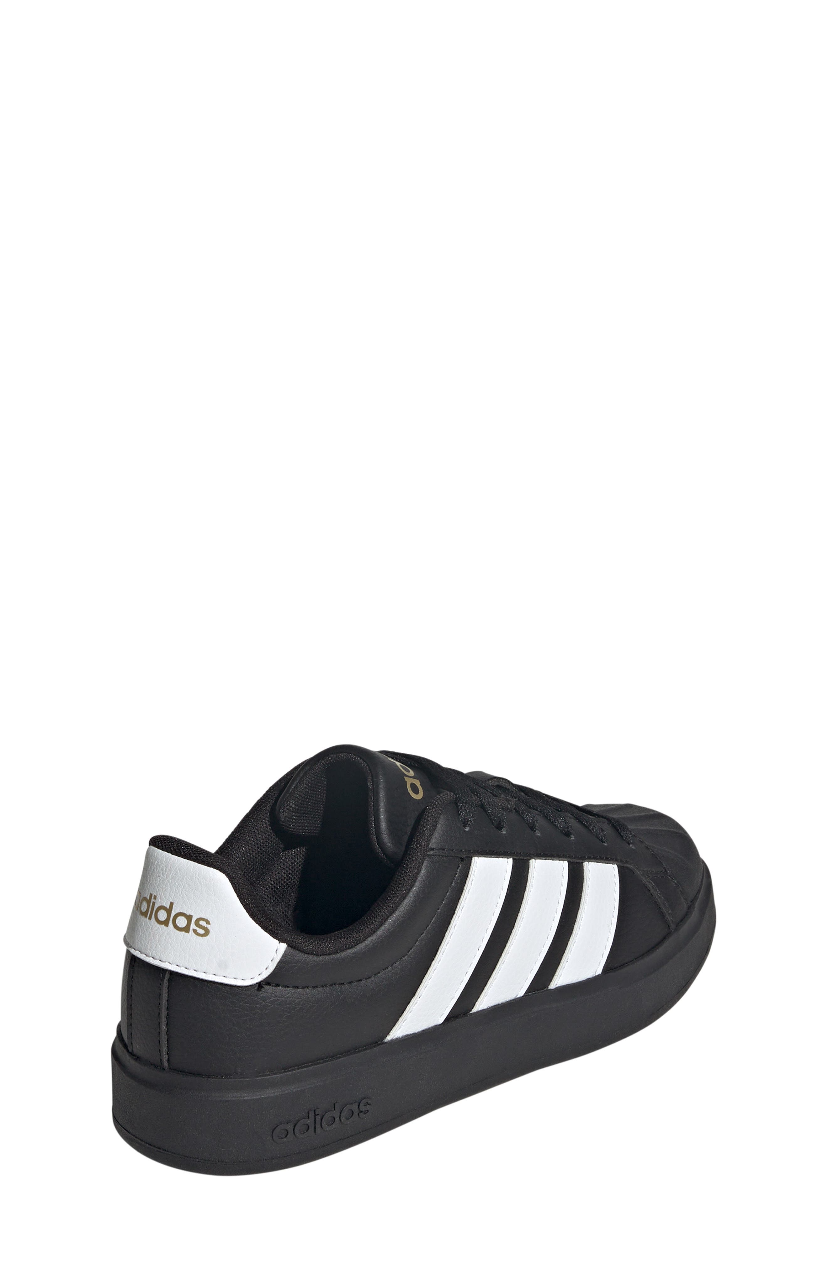 adidas Kids' Street Talk Sneaker, Alternate, color, Black/ White/ Gold