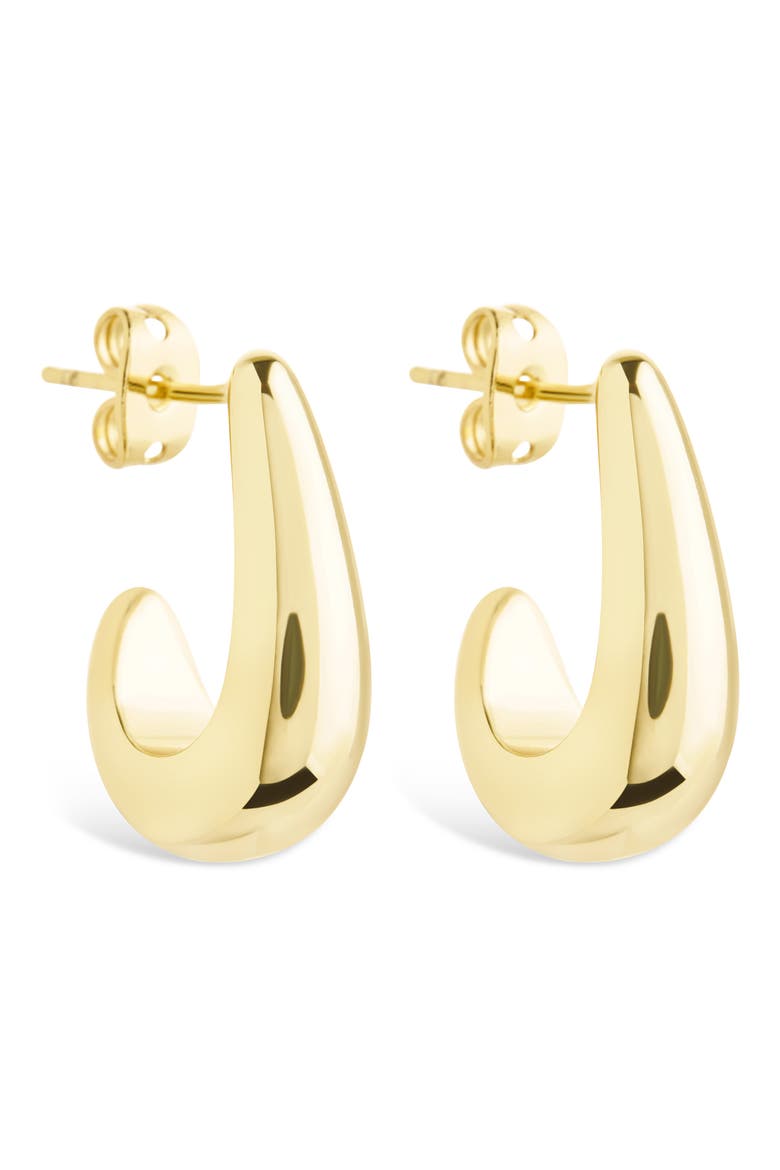 Stephanie Huggie Hoop Earrings, Main, color, GOLD