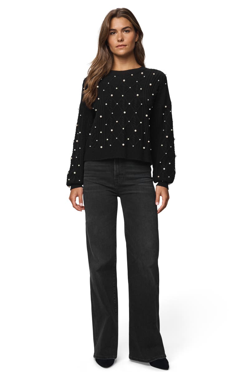 Splendid Demi Pearly Bead Sweater, Alternate, color, Black