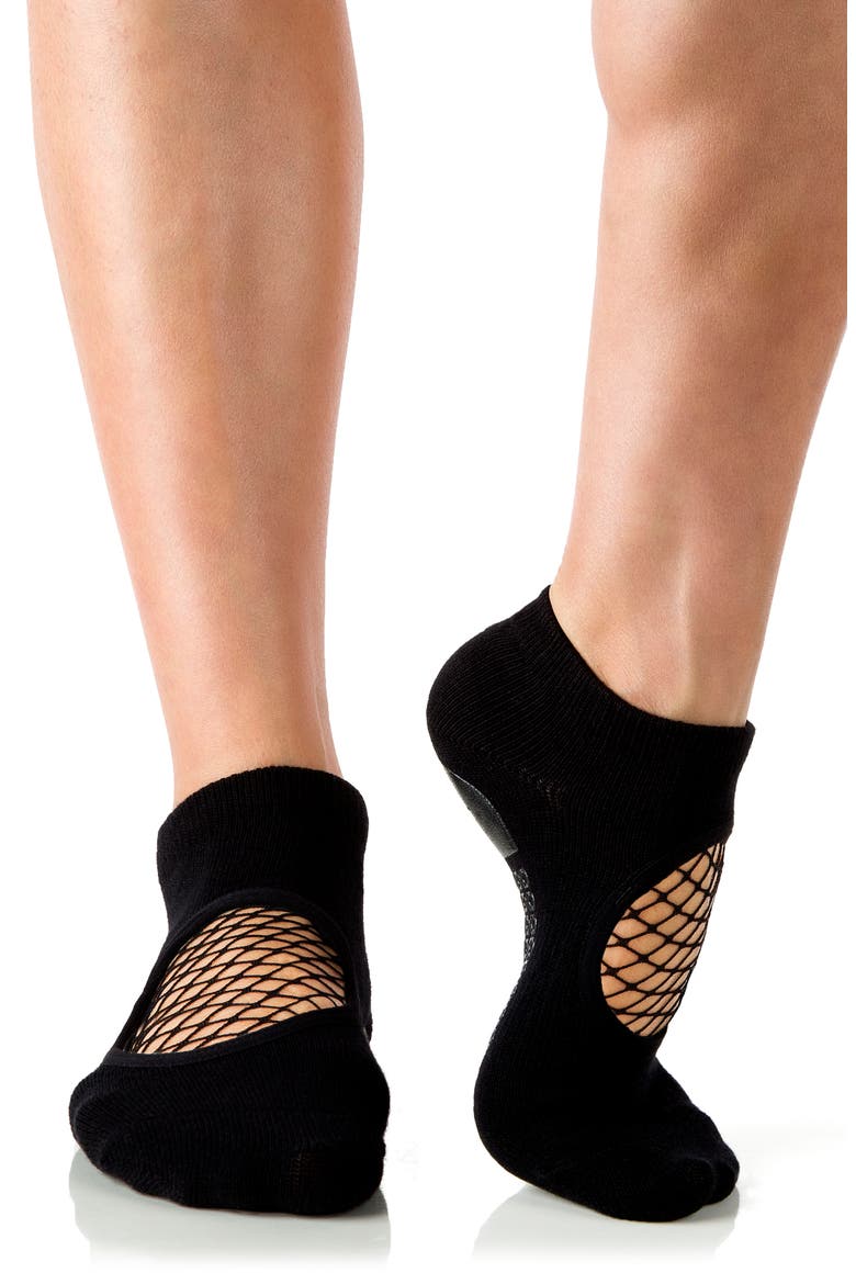 Fishnet Assorted 2-Pack Closed Toe Ankle Socks, Alternate, color, BLACK - RED