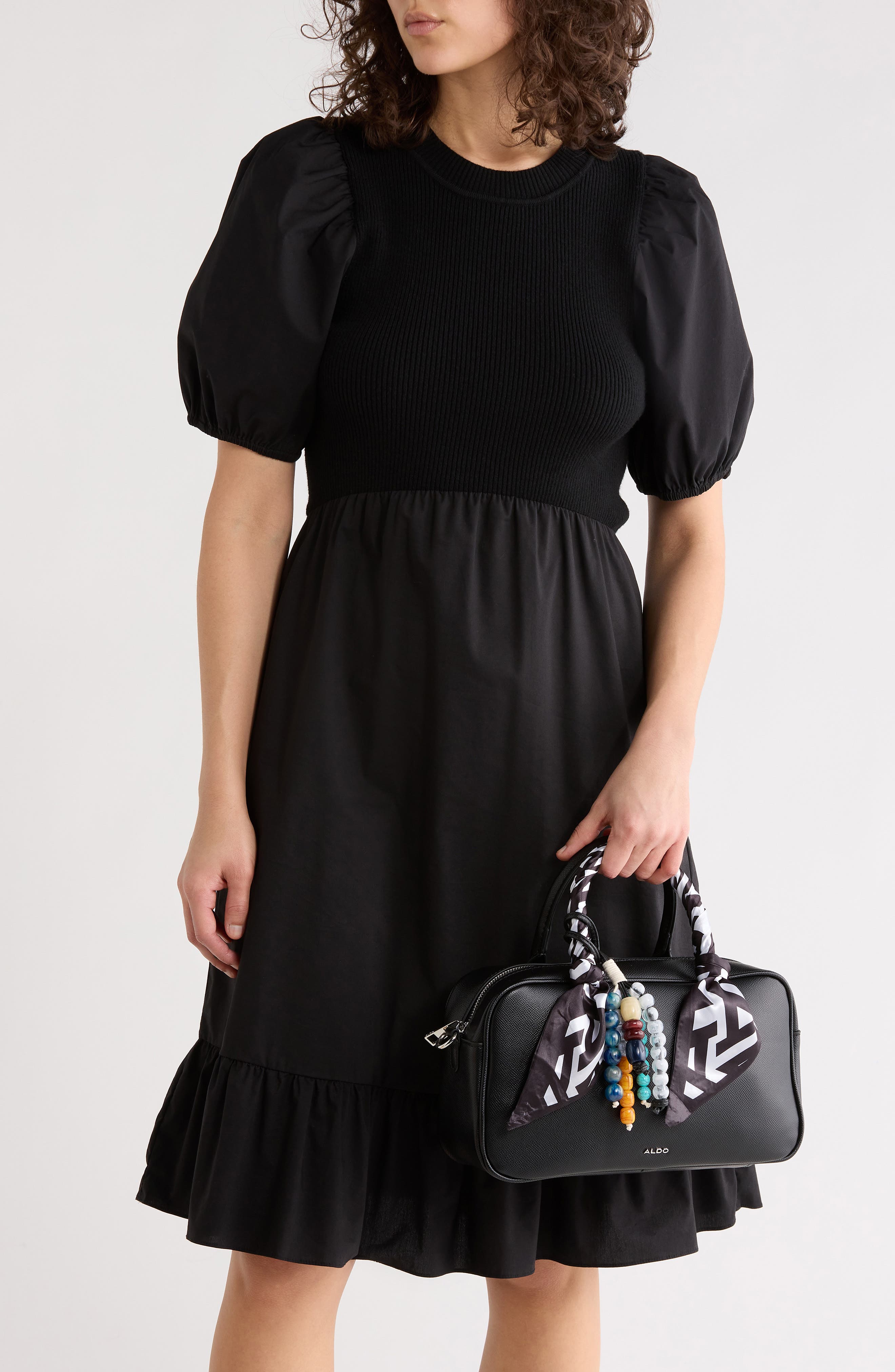 ALDO Bogdish Satchel Bag, Alternate, color, Black