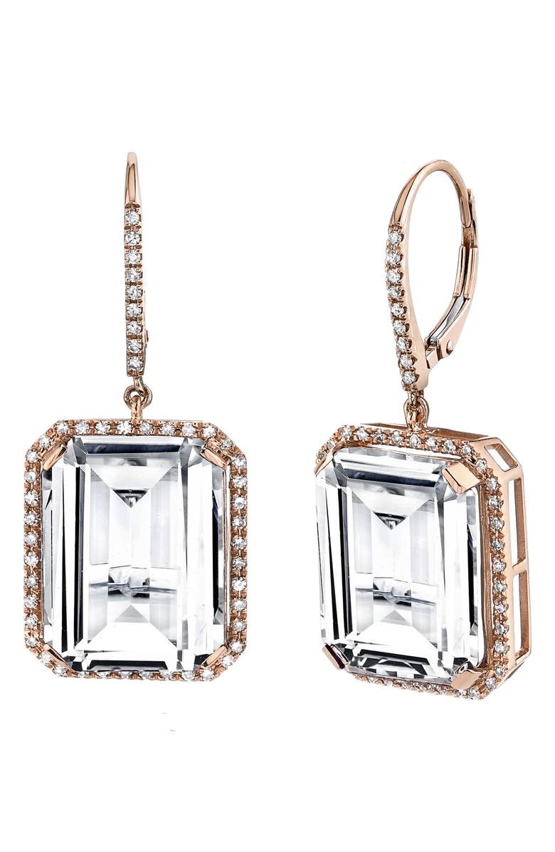 SHAY Portrait White Topaz & Diamond Drop Earrings, Main, color, 