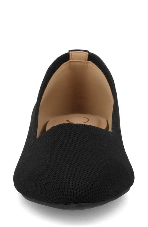 Journee Collection Minnah Knit Almond Toe Flat In Black
