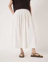 Hush Maddie Pleated Cotton Voile Midi Skirt