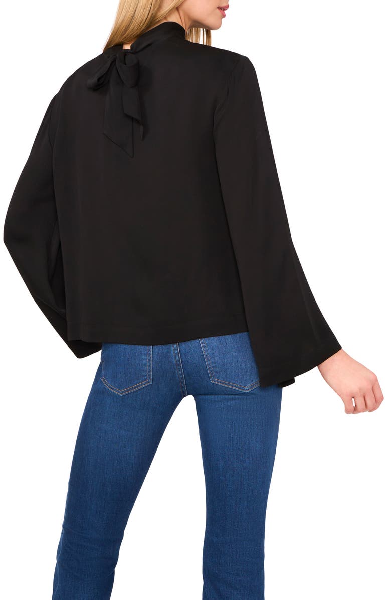 Ted Baker Flowy Long Sleeve Georgette Top, Alternate, color, Rich Black