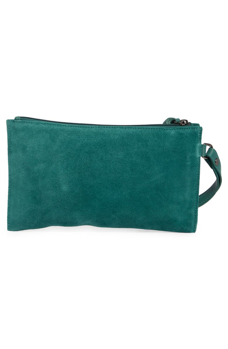 Longchamp Leather Wristlet, Alternate, color, Turquoise