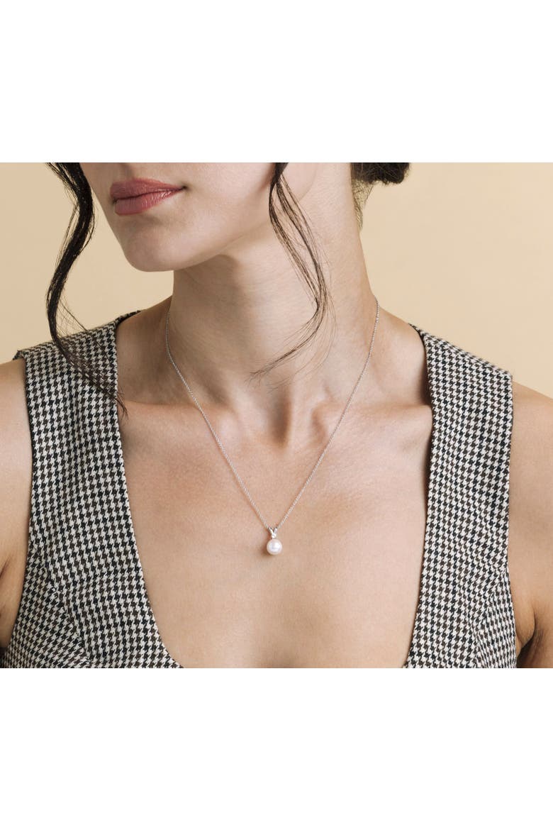 18K Akoya Pearl & Diamond Classic Pendant, Alternate, color, White Gold