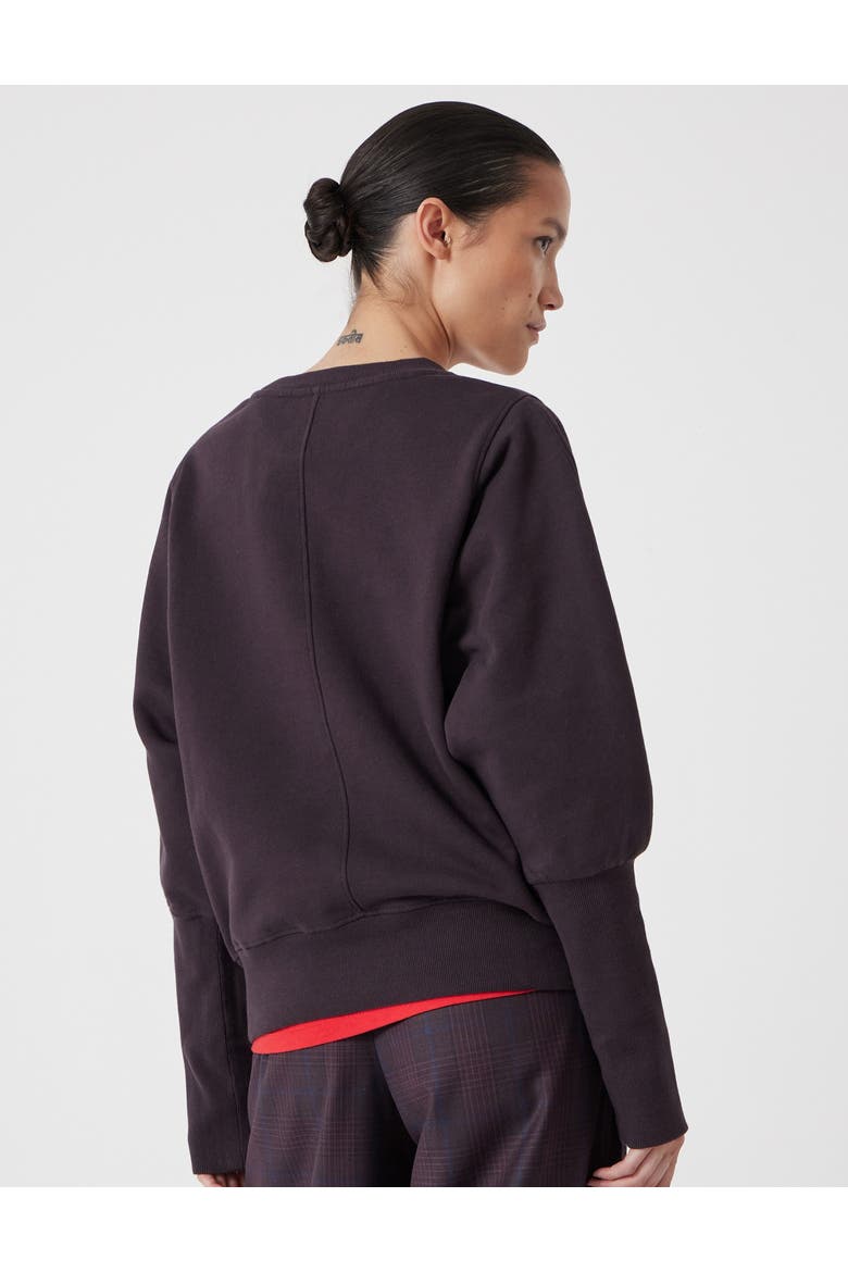 Puff Sleeve Sweatshirt, Alternate, color, Burgundy Purple