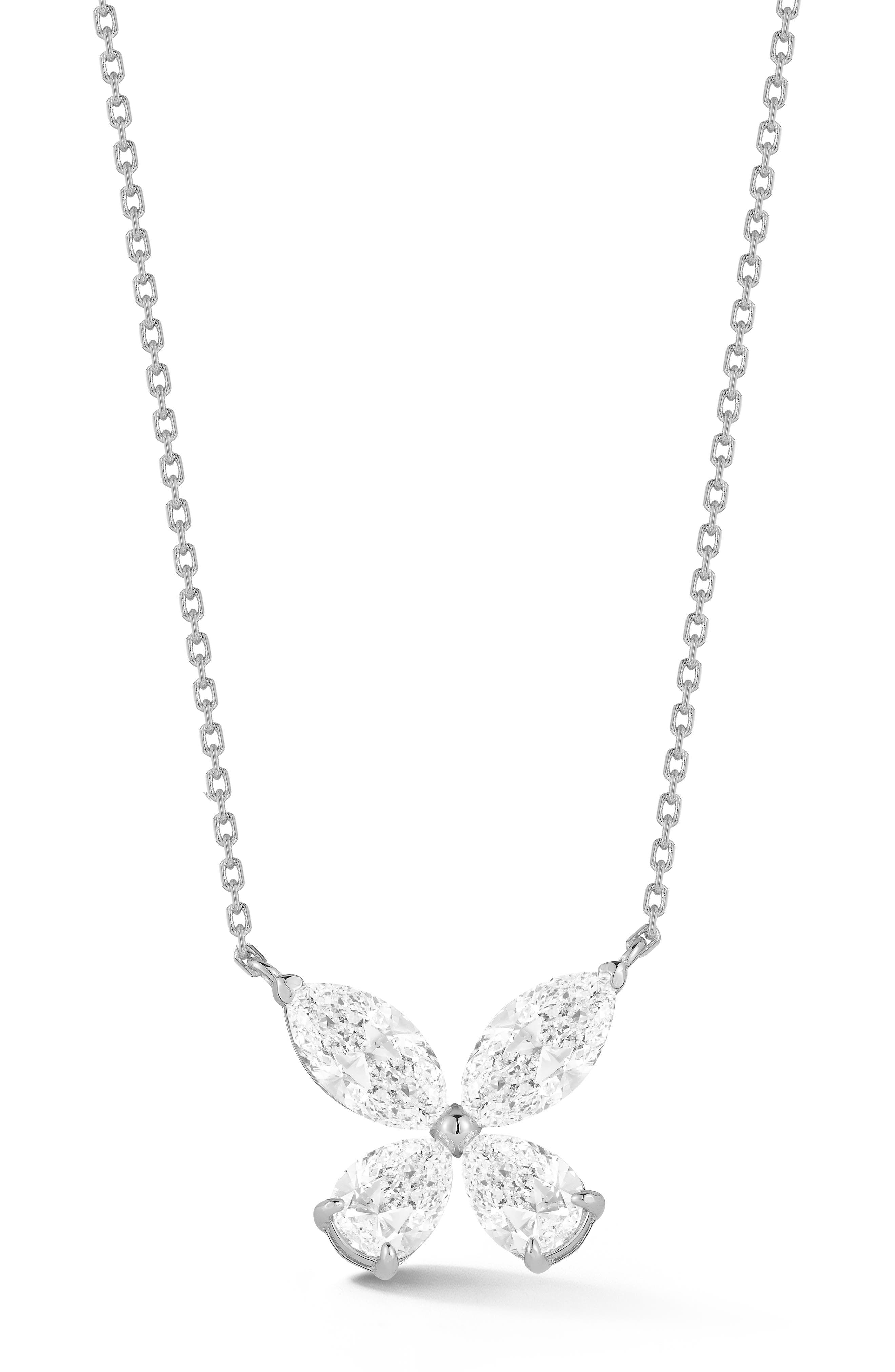 Moissanite Butterfly Pendant Necklace