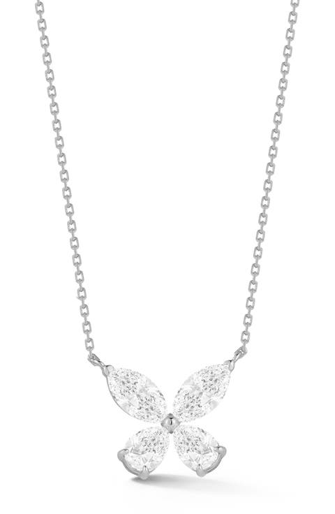 Moissanite Butterfly Pendant Necklace