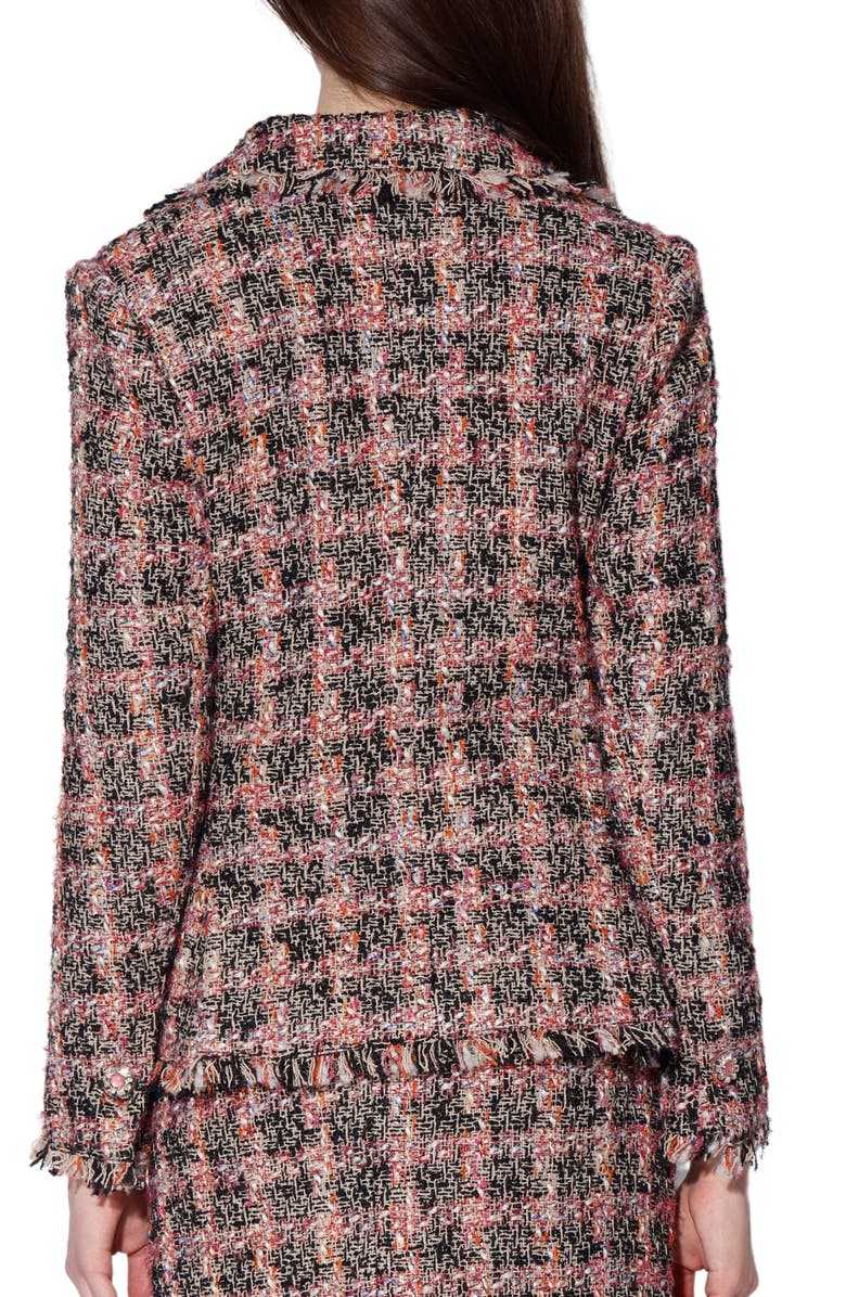 Walter Baker Annalise Fringe Tweed Blazer, Alternate, color, Verona Tweed