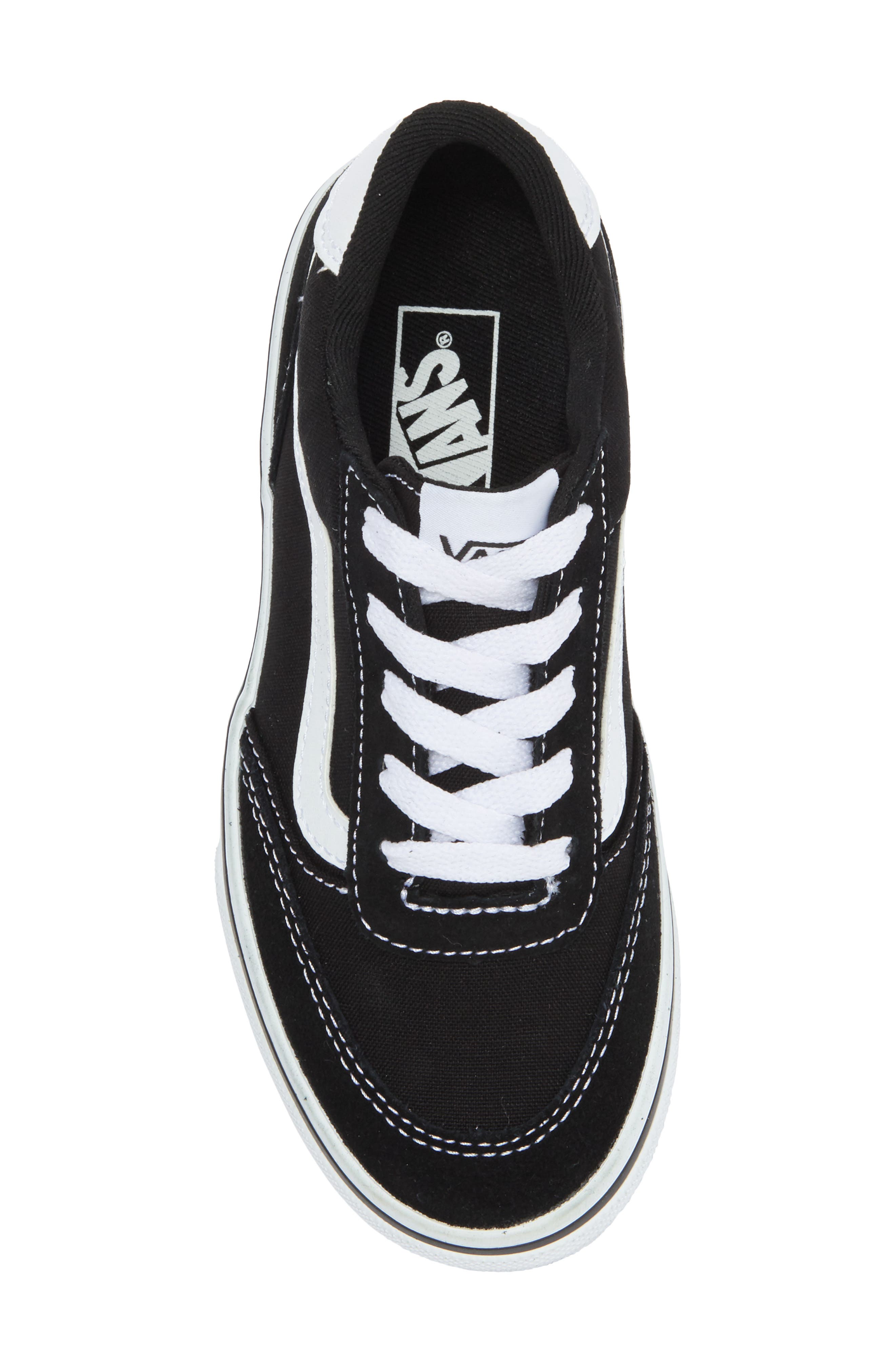 Vans Kids' Brooklyn Sneaker, Alternate, color, Suede/ Canvas Black/ White