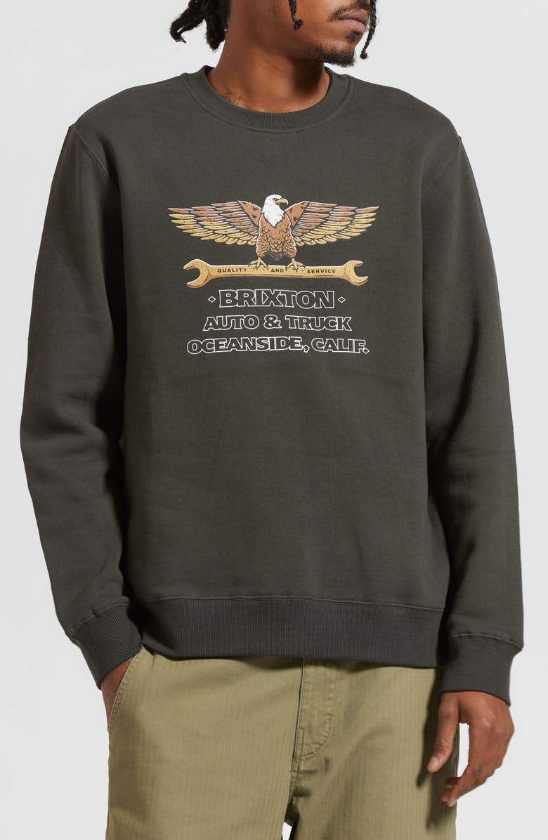 Brixton Repair Graphic Sweatshirt, Main, color, 