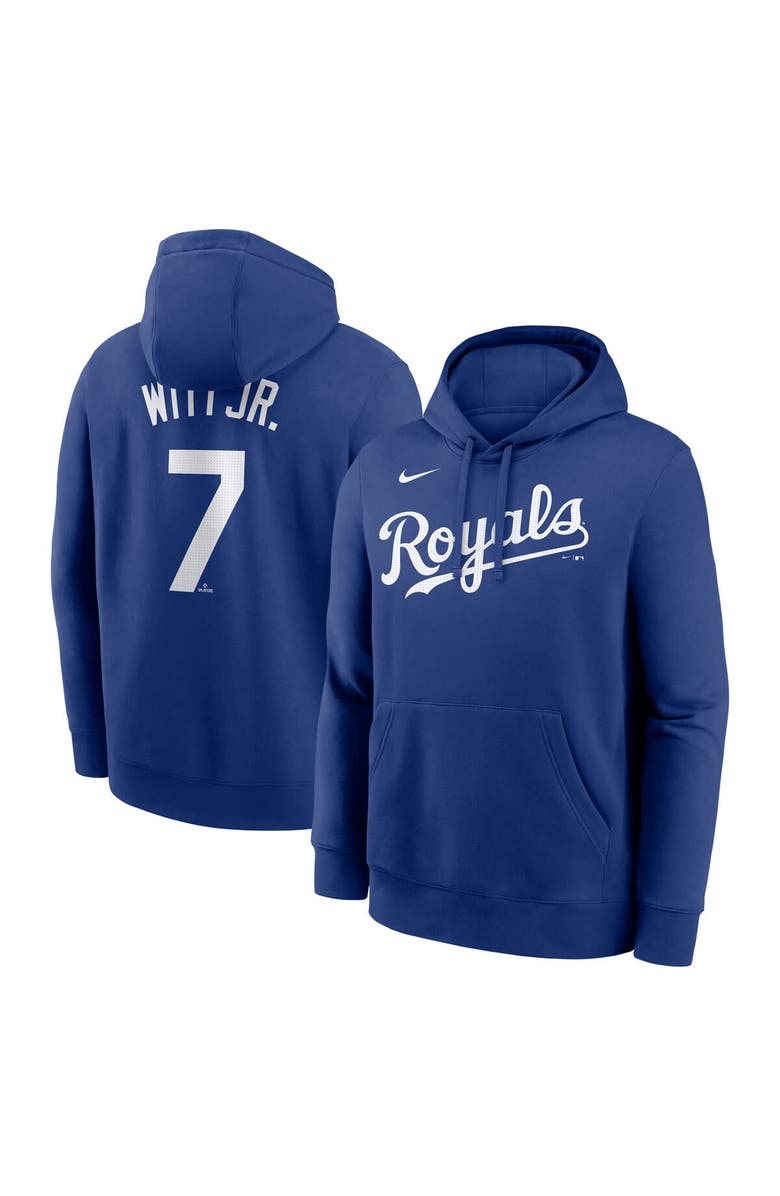 Nike Men's Nike Bobby Witt Jr. Royal Kansas City Royals Player Name & Number Club Fleece Pullover Hoodie, Main, color, Royal