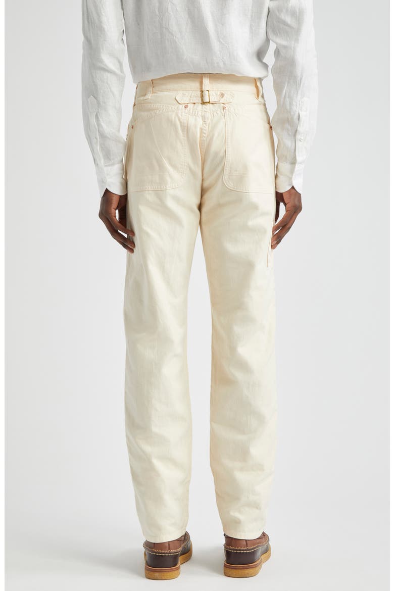 Cotton & Linen Canvas Carpenter Pants, Alternate, color, ECRU