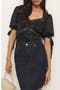 Dolly Lace Trim Silk Charmeuse Top