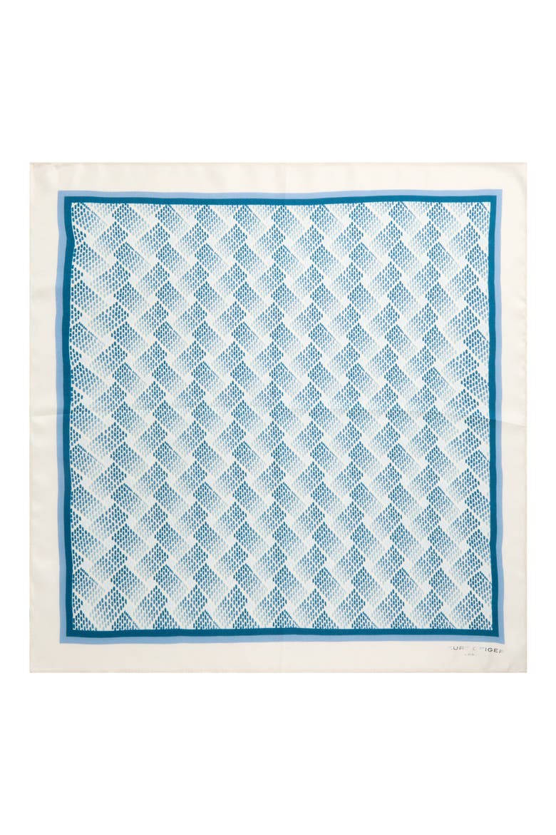 Dot Monogram Silk Square Scarf, Alternate, color, BLUE MULTI