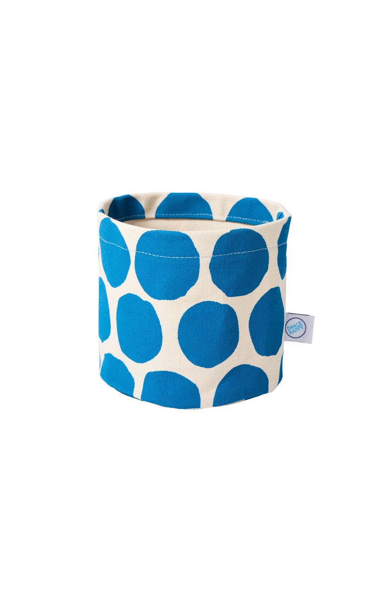 Dance Happy Large Circles Round Bin/Canvas Planter, Main, color, Azure