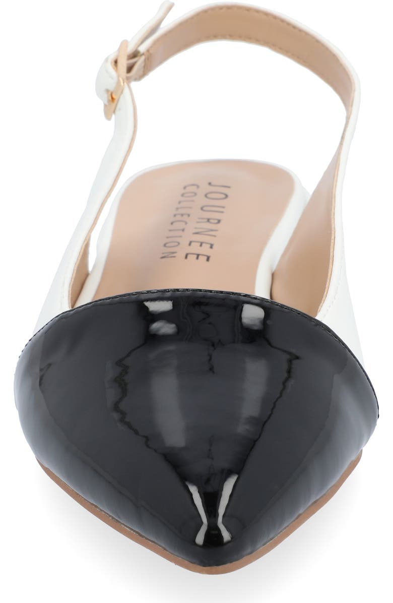 Journee Collection Bertie Slingback Flat, Alternate, color, White