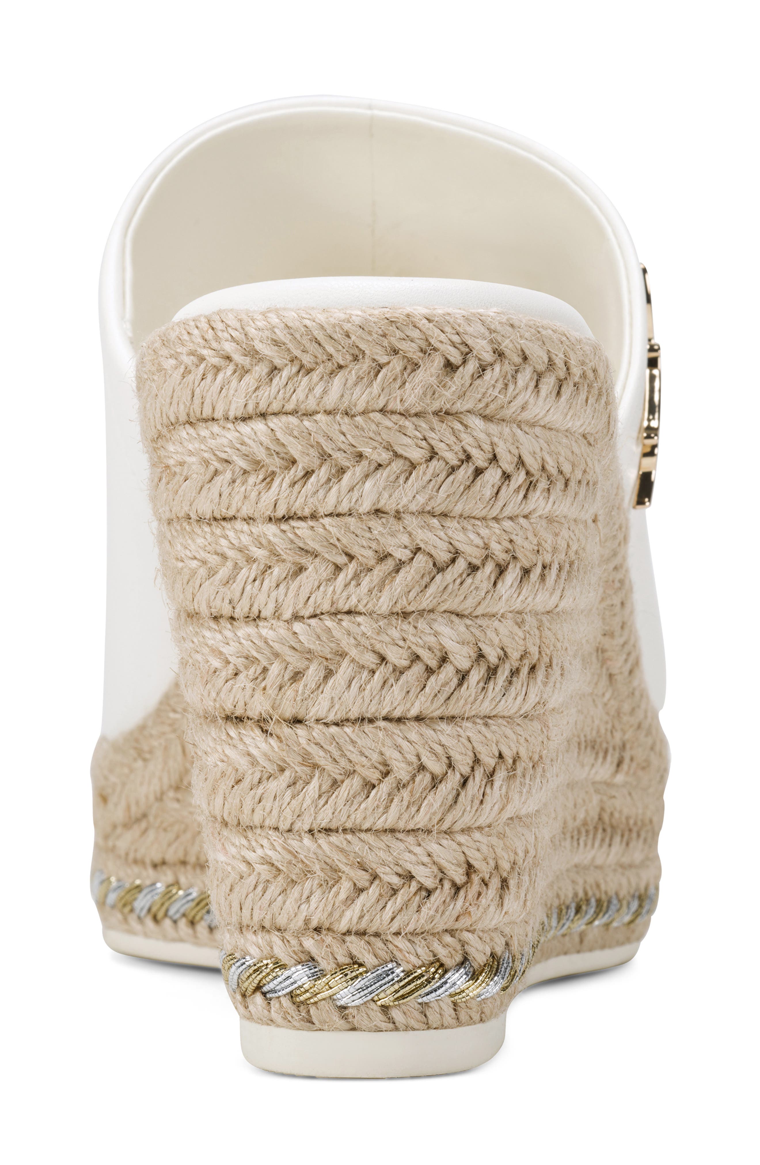 KARL LAGERFELD PARIS Corissa Espadrille Platform Wedge Slide Sandal, Alternate, color, Cream