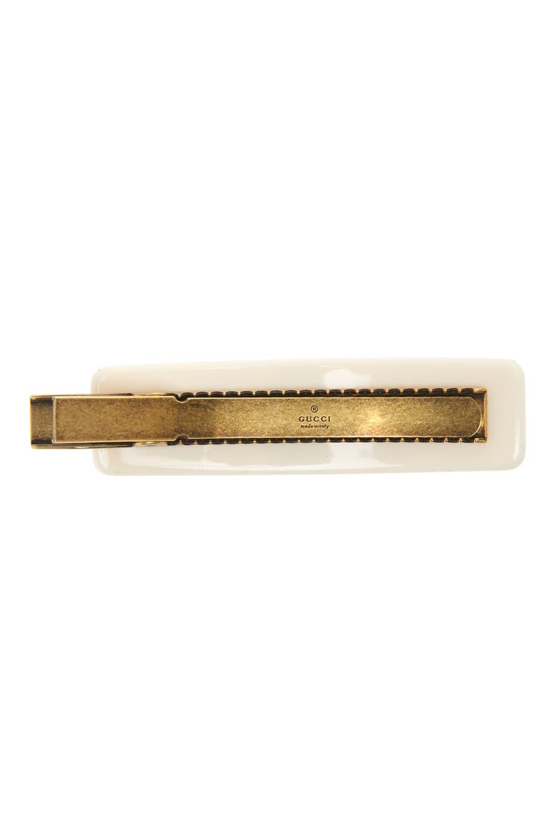 GG Crystal Hair Clip, Alternate, color, WHITE