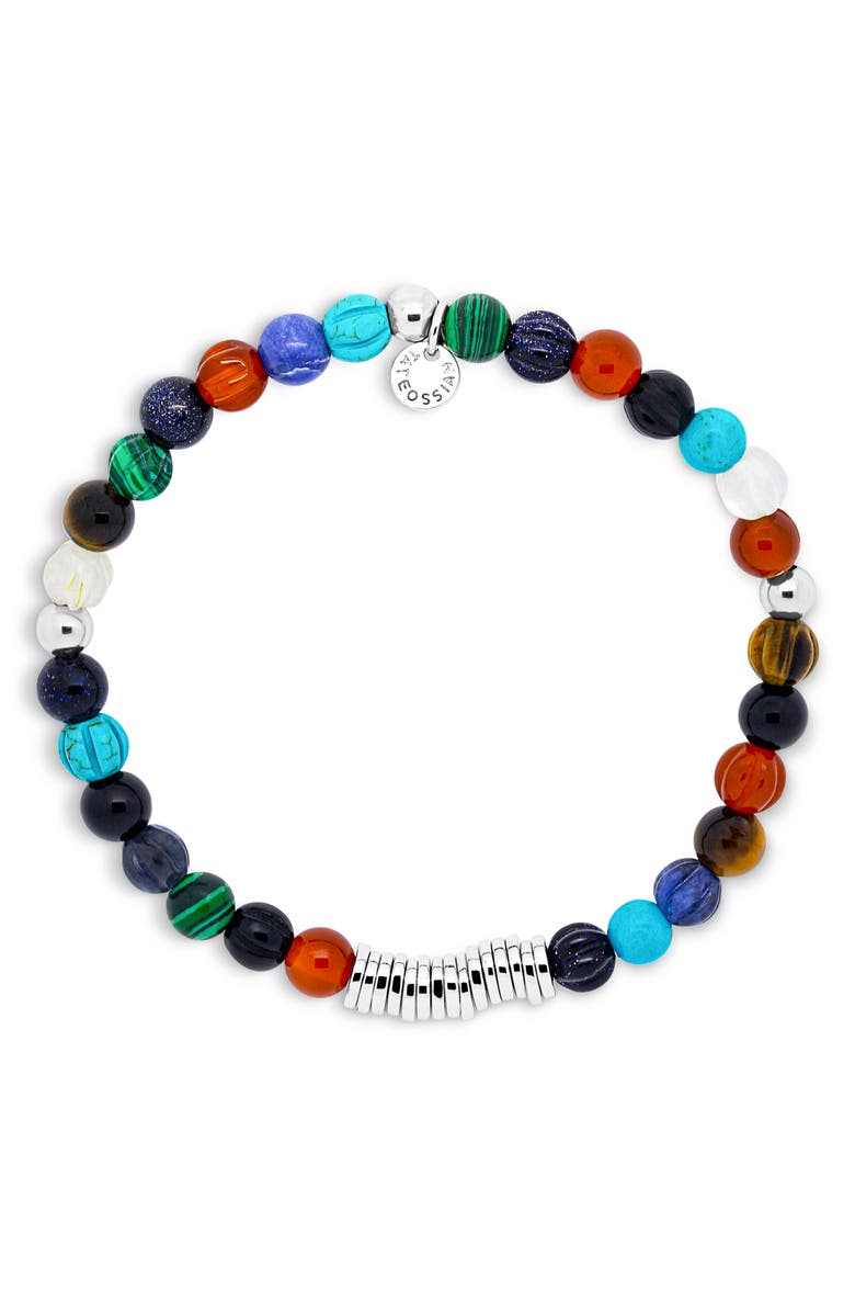 Tateossian Men's Discs Beaded Stretch Bracelet, Alternate, color, 