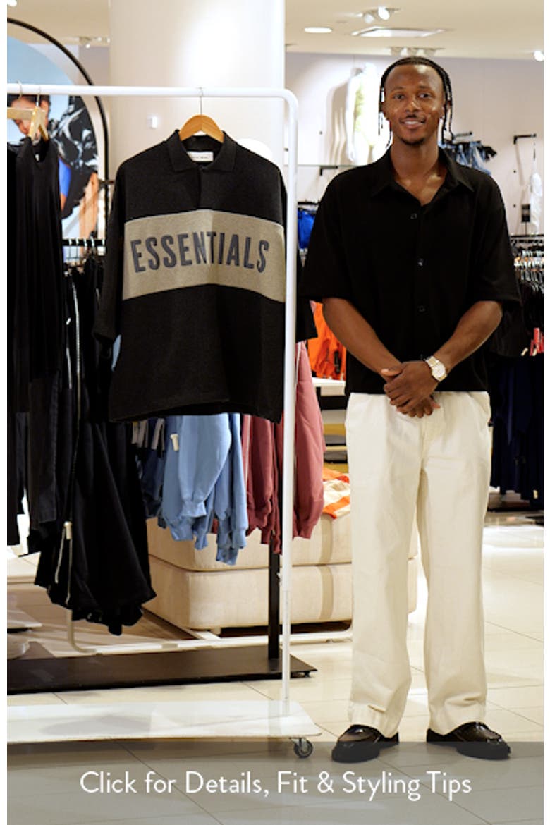 Fear of God Essentials Panelled Logo Graphic Cotton Crop Polo (Men