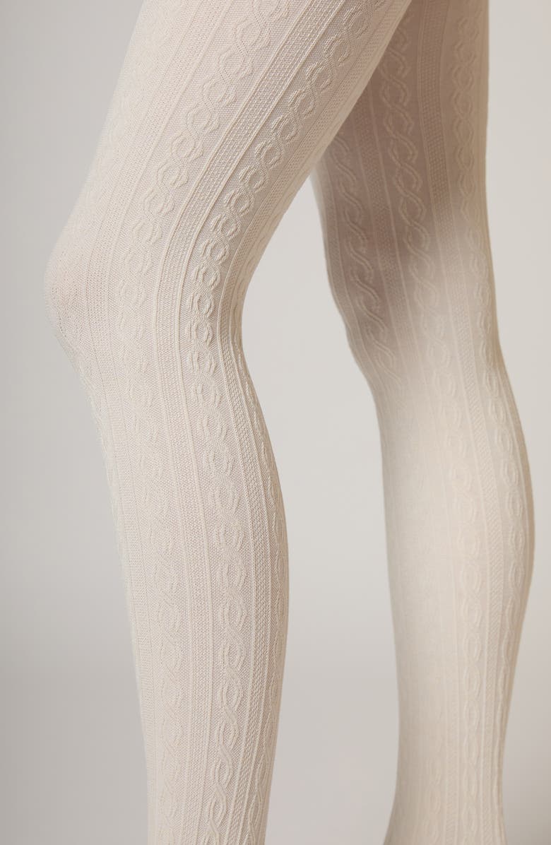 Stems Cable Tights, Alternate, color, Ivory