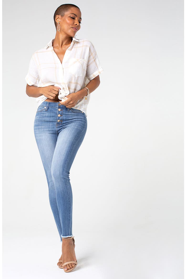 Bridget Button Fly High Waist Skinny Jeans, Alternate, color, RIDGEWAY GRIND