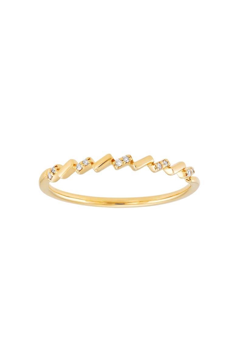 Frankie & Zoe Diamond Zigzag Band Ring, Alternate, color, Yellow Gold