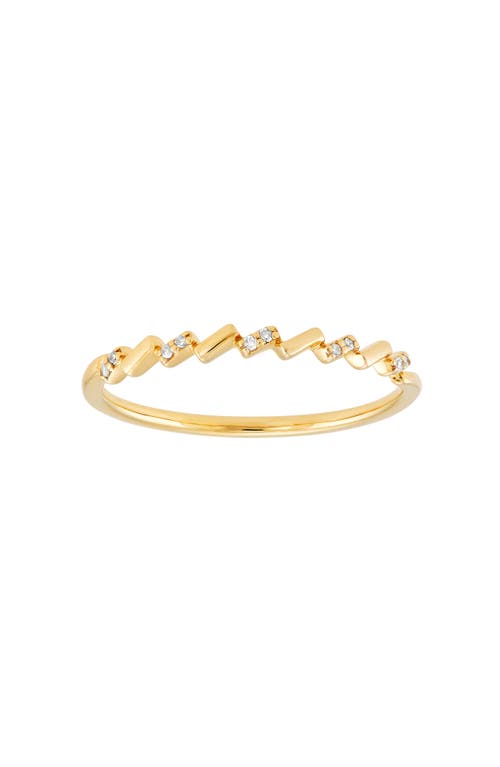 Frankie & Zoe Diamond Zigzag Band Ring In Gold