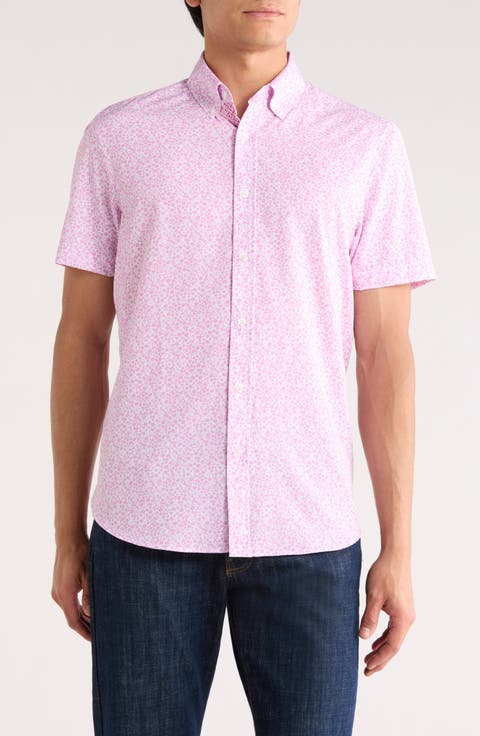 Floral Short Sleeve Woven Button-Down Shirt