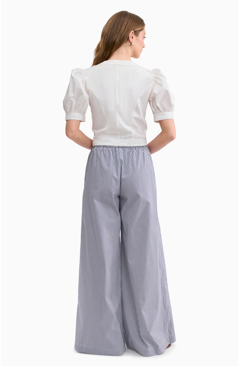 Rebecca Taylor Joselene Poplin Pant, Alternate, color, Navy Stripe