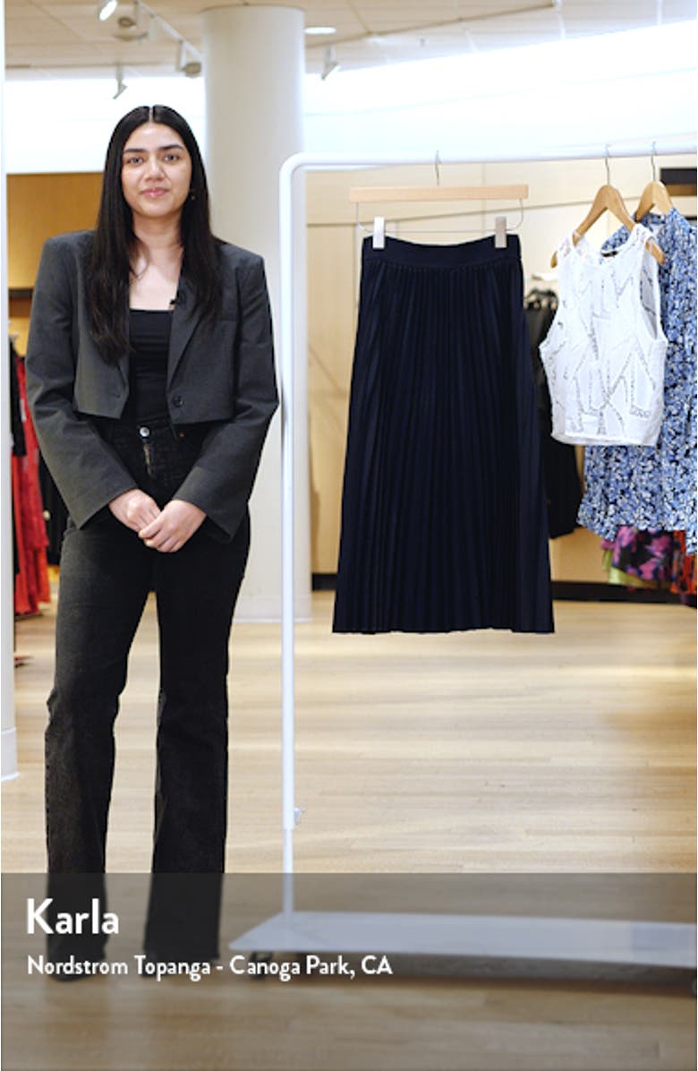 Vapliso Pleated Jacquard Midi Skirt, sales video thumbnail