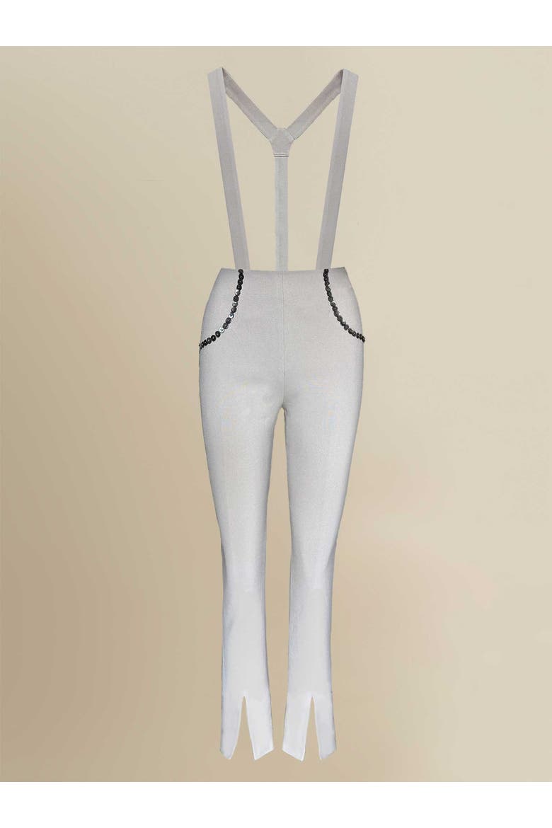 Ginny Slim-Fit Flared Removable Suspender Trousers, Main, color, Grey