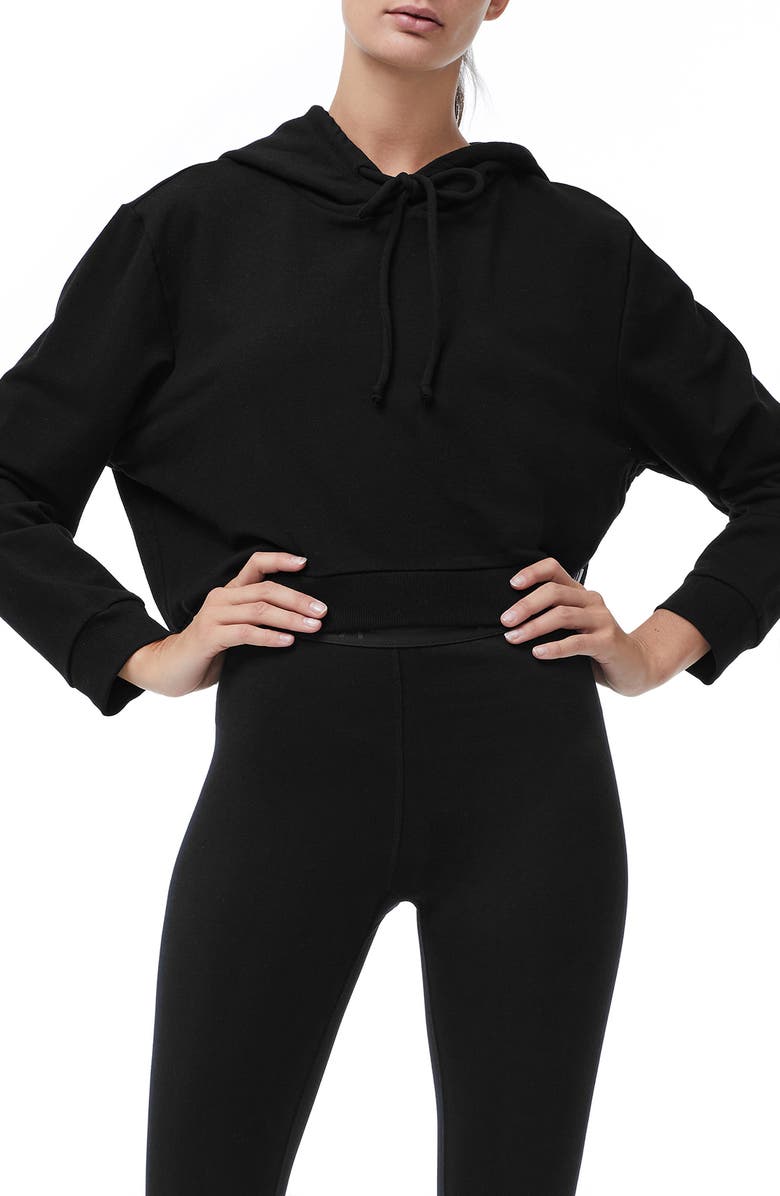 Good American Crop Hoodie, Main, color,