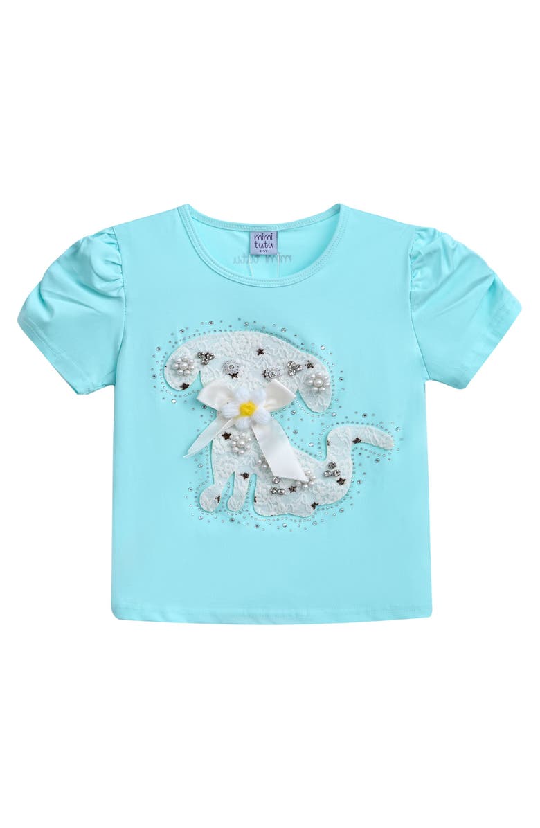 Mimi Tutu Puppy T-Shirt, Main, color, Blue