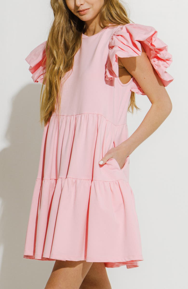 English Factory Puff Detail Knit Dress, Alternate, color,