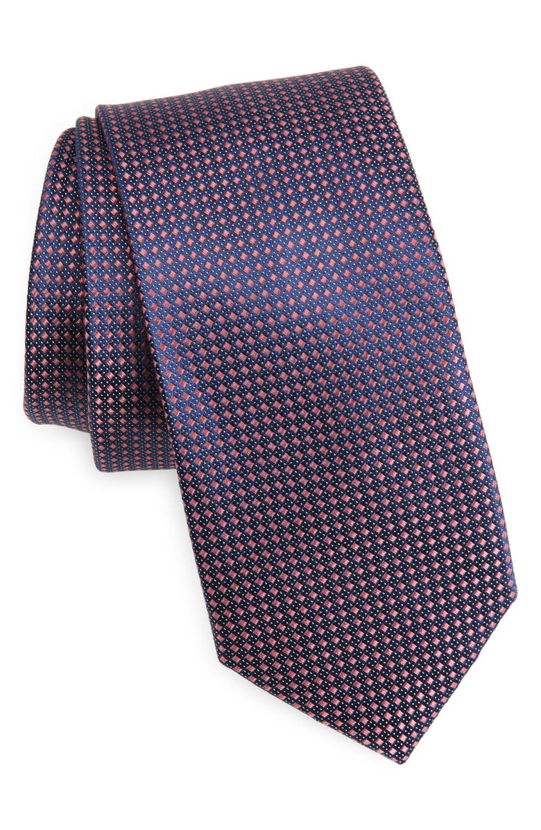 Nordstrom Hudson Mini Grid Silk Tie, Main, color, 