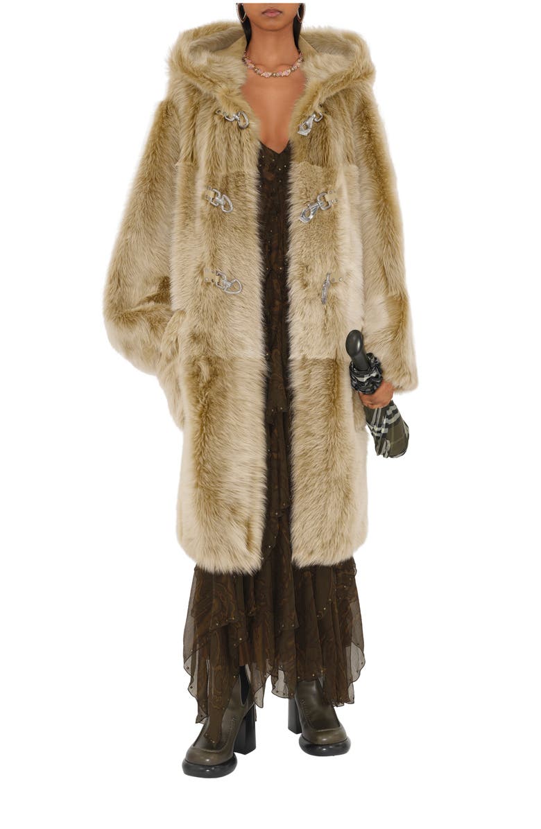 Burberry Shearling Duffle Coat, Main, color, 
