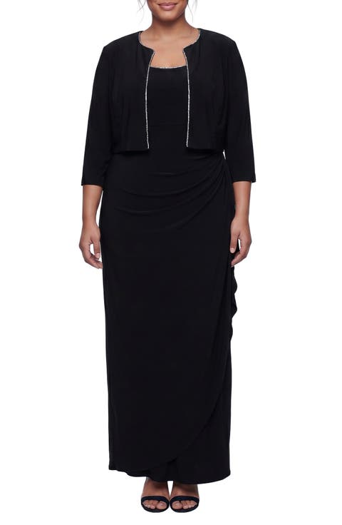 Empire Waist Matte Jersey Gown with Jacket