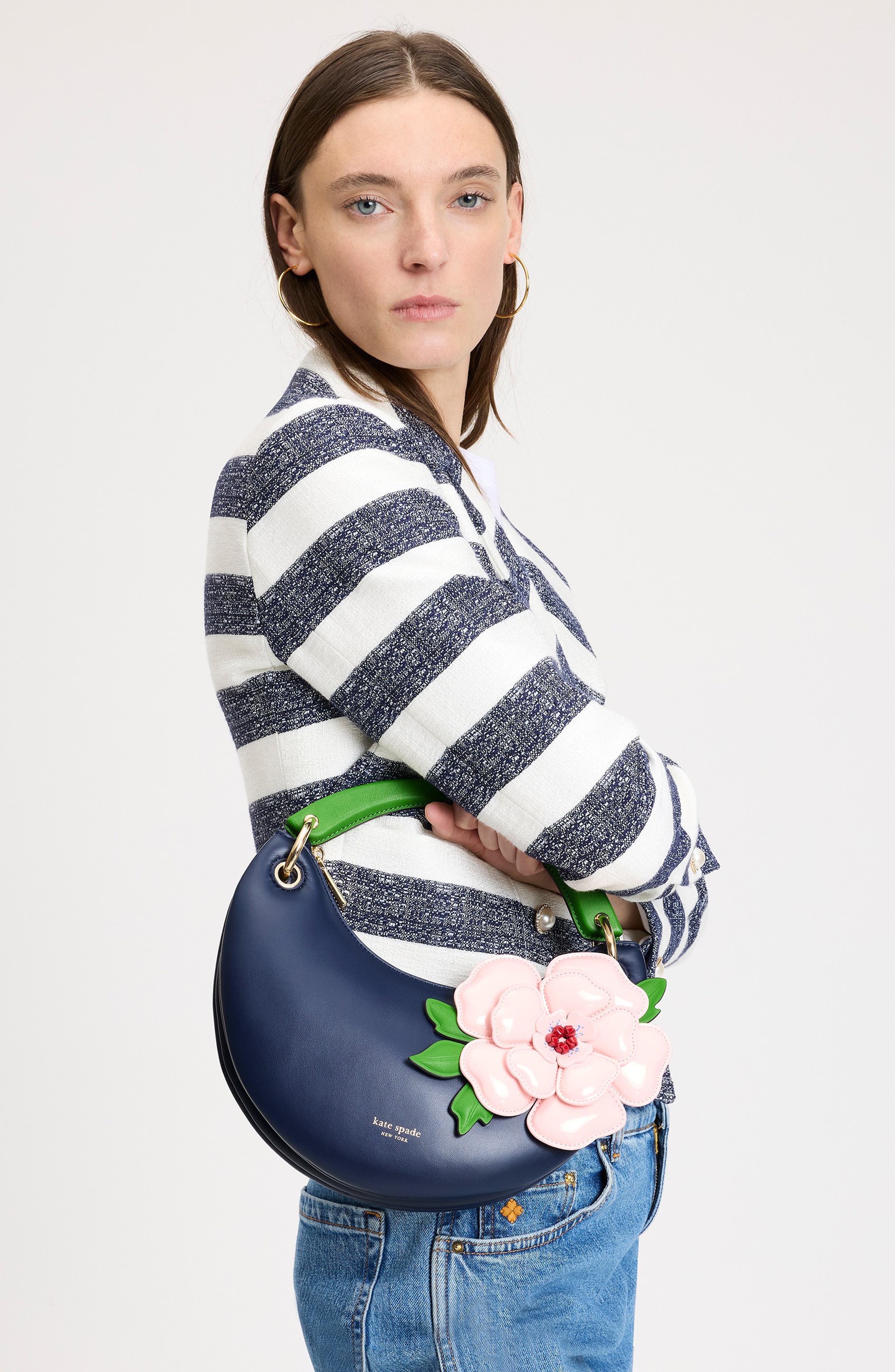 Kate Spade New York expo floral leather shoulder bag, Alternate, color, 