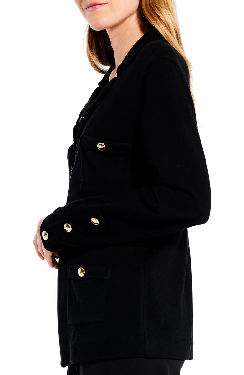 NIC+ZOE City Charm Knit Jacket, Alternate, color, Black Onyx