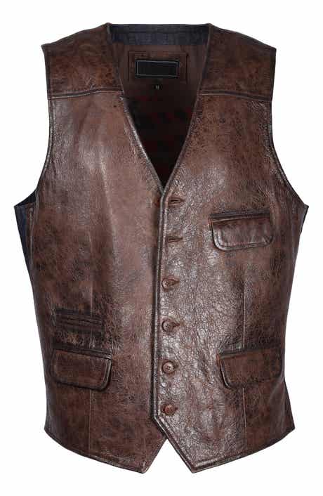 FLYNT Denim Back Leather Vest