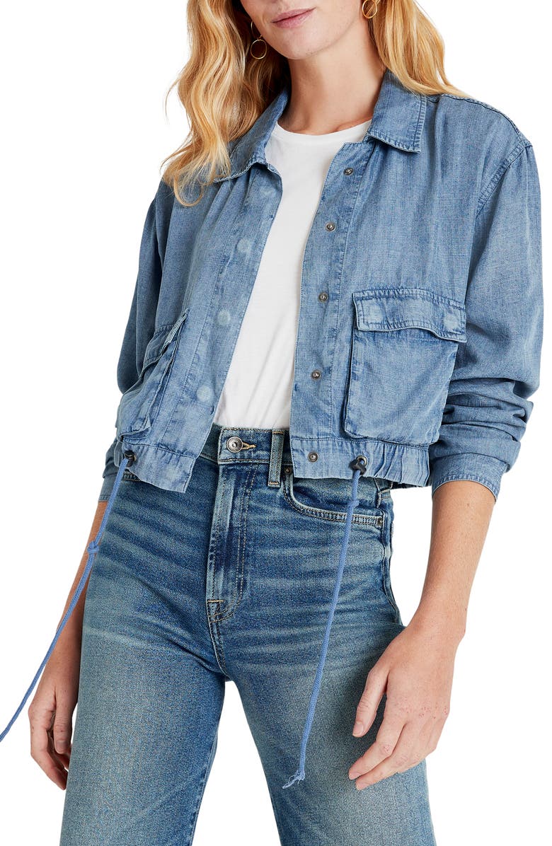 Splendid Breck Crop Chambray Jacket, Main, color, 