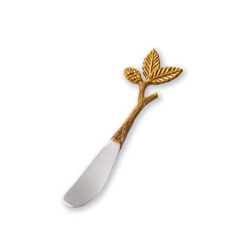 Botanica Brass Gold Cheese Knives Set Elegant Serving Utensils
