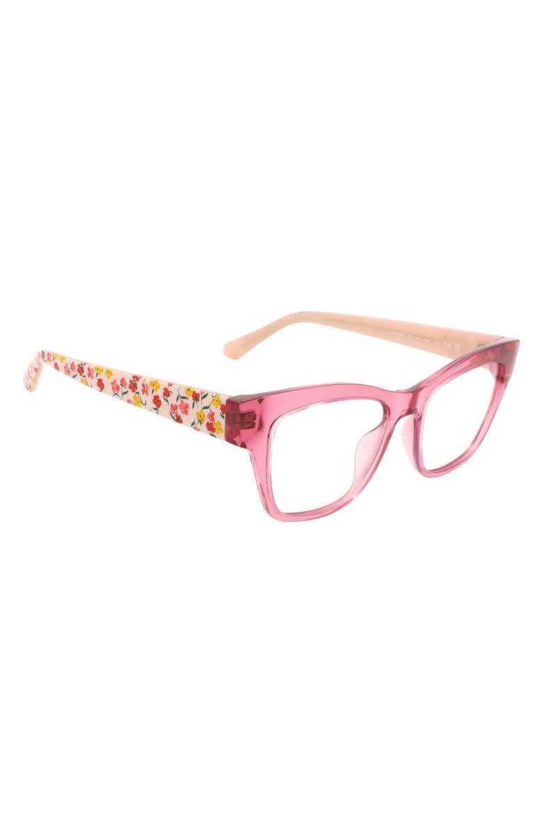 Kate Spade New York myno 50mm cat eye blue light blocking reading glasses, Alternate, color, Pink/ Blue As