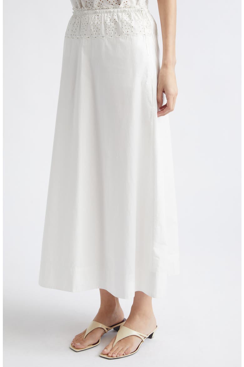 Harriet Eyelet Detail Cotton Skirt, Alternate, color, VINTAGE WHITE