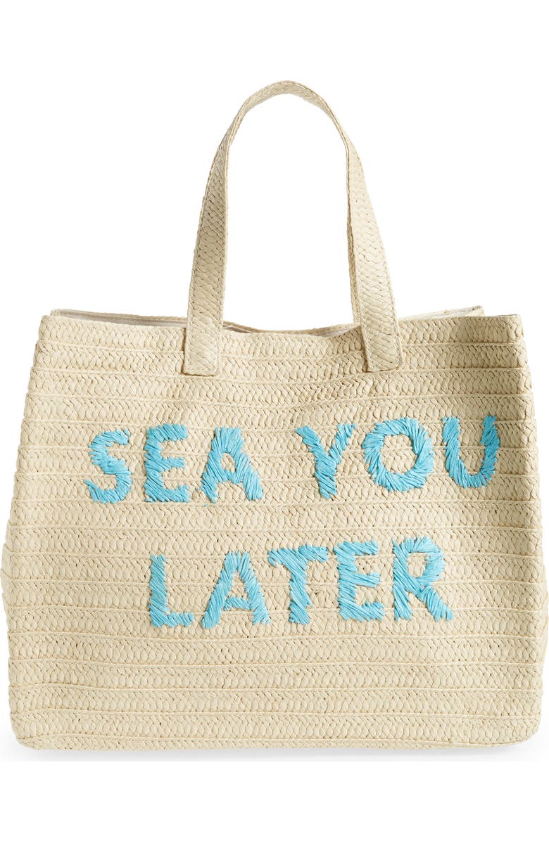 BTB Los Angeles Sea You Later Straw Tote, Main, color,