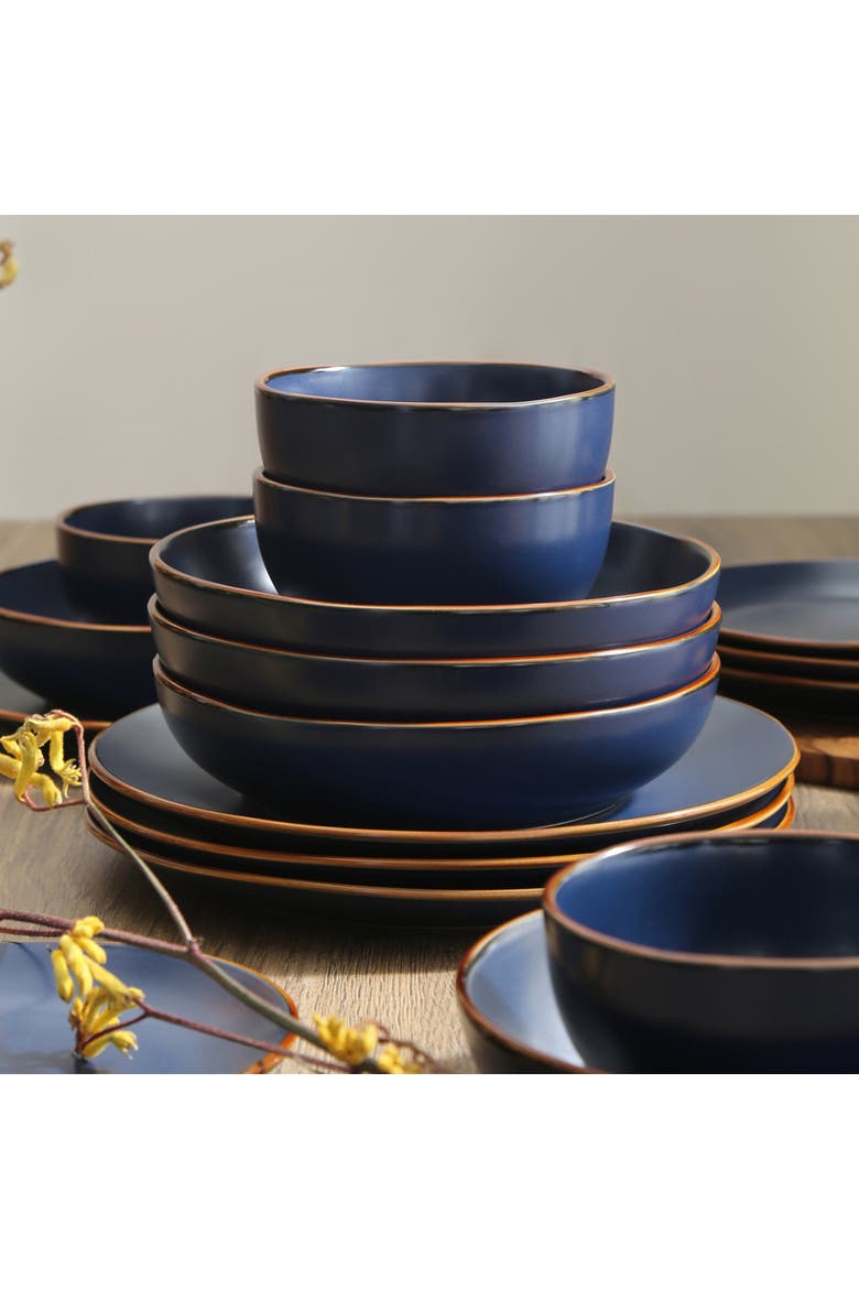 Brasa Stoneware 16-Piece Dinnerware Set, Alternate, color, Blue